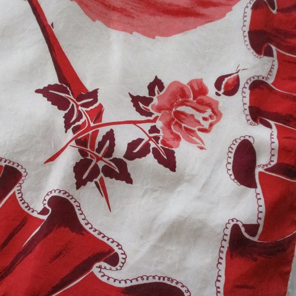 1940s rose leaf scarf - Picture 4 of 8